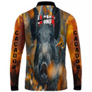 Camiseta de caça dry fit premium UV 50+ Com Gola de Zíper