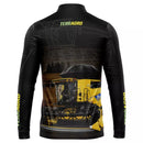 Camiseta Agro trator preta com proteção uv 50+ gola ziper