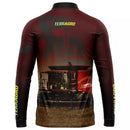 Camiseta Terra agro Vermelha com proteção uv 50+ gola de zíper e tecido Premium