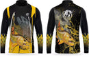 Camiseta de Pesca Dourado com proteção uv 50+ gola de ziper com tecido premium
