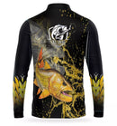 Camiseta de Pesca Dourado com proteção uv 50+ gola de ziper com tecido premium