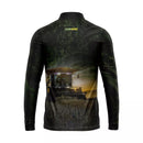 Camiseta Agro Preta Com Gola de Zíper no Tecido Premium com Proteção uv50+