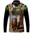 Camiseta Terragro Boi Brasil com Proteção UV50+ Gola de Zíper e Tecido Premium