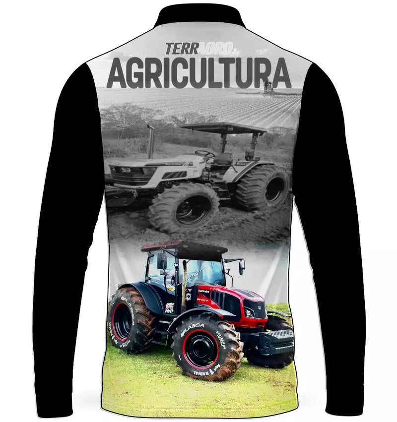 Camiseta Terragro Agricultura com Proteção UV50+ com Gola de Zíper e Tecido Premium