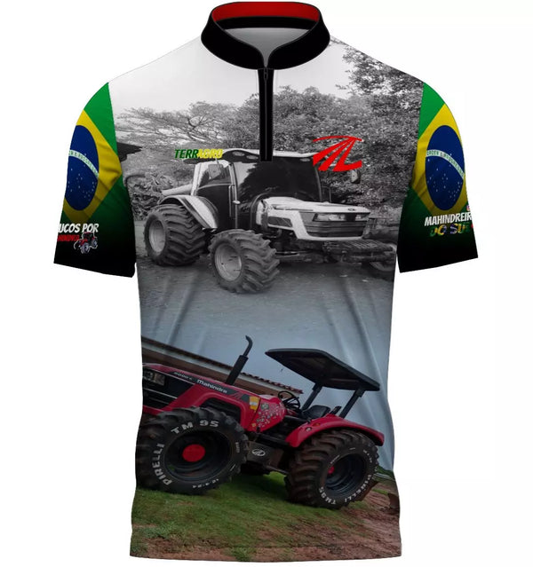 Camiseta Manga Curta Terragro Agricultura com Proteção UV50+ Gola de Zíper e Tecido Premium