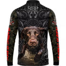 Camiseta de Caça Javali Bruto com Gola de Zíper e Tecido Premium com Proteção UV50+