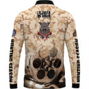 Camiseta Java Bege Camuflado com Tecido Premium e Proteção UV50+ e Gola de Zíper