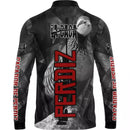 Camiseta de Caça Cinza com Proteção UV50+ Gola de Zíper e Tecido Premium