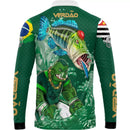 Camiseta de Pesca Verdão com Gola de Zíper e Tecido Premium com Proteção UV50+