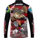 Camiseta de Pesca Mengão com Gola de Zíper e Tecido Premium com Proteção UV50+