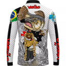 Camiseta de Pesca Vascão com Gola de Zíper e Tecido Premium com Proteção UV50+