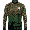 Camiseta La Caça Caçadores Brasil com Gola de Zíper e Tecido Premium com Proteção UV50+