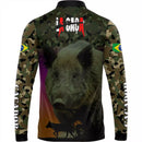 Camiseta La Caça Caçadoras Brasil com Gola de Zíper e Tecido Premium com Proteção UV50+