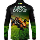 Camiseta Terragro Agro Drone com Gola Ziper e Tecido Premium com proteção uv 50+