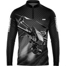 Camiseta Drone Noturno com Gola Ziper e Tecido Premium com Proteção UV 50+
