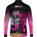 Camiseta Terragro Rosa com gola Zíper e Tecido Premium com Proteção UV 50+