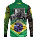 Camiseta Terragro Campo Brasil com Gola de Zíper Tecido Premium Com Proteção UV50+