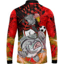 Camiseta de Pesca Tilápia do Mengão com Gola de Zíper e Tecido Premium com Proteção UV50+