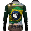Camiseta Terragro Vacas Nelore Brasil com Gola de Zíper e Tecido Premium com Proteção UV50+
