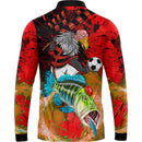 Camiseta de Pesca Tucunaré do Mengão com Gola de Zíper e Tecido Premium com Proteção UV50+