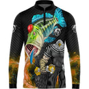 Camiseta de Pesca Tucunaré do Corinthians com Gola de Zíper e Tecido Premium com Proteção UV50+