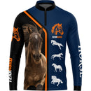 Camiseta Terragro Horse Azul com Ziper e tecido premium com Proteção UV50+