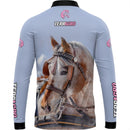 Camiseta Terragro Horse Rosa com Ziper e tecido premium com Proteção UV50+