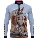 Camiseta Terragro Horse Rosa com Ziper e tecido premium com Proteção UV50+